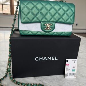 Chanel Emerald Quilted Crossbody Bag